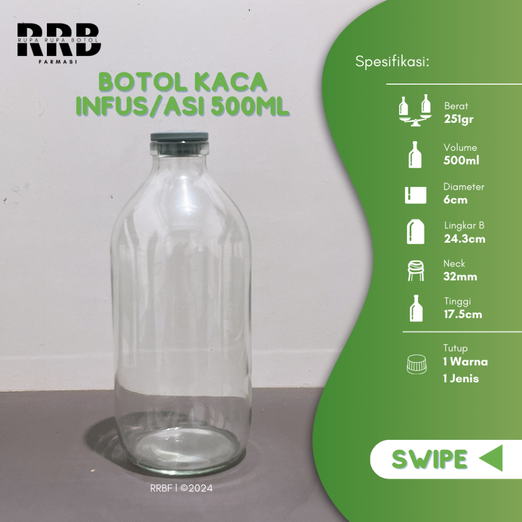 BOTOL KACA ASI 500ML BOTOL INFUS 500ML BOTOL KACA BENING 500ML