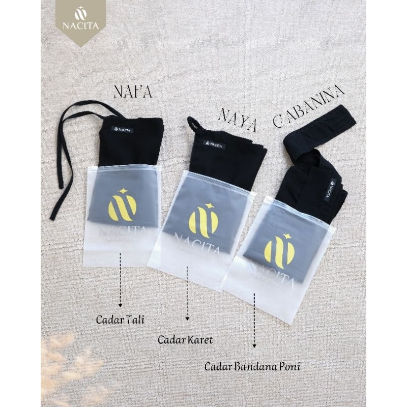 CADAR BANDANA PONI NACITA/ Anti Pengap/ Jetblack Chiffon Silky