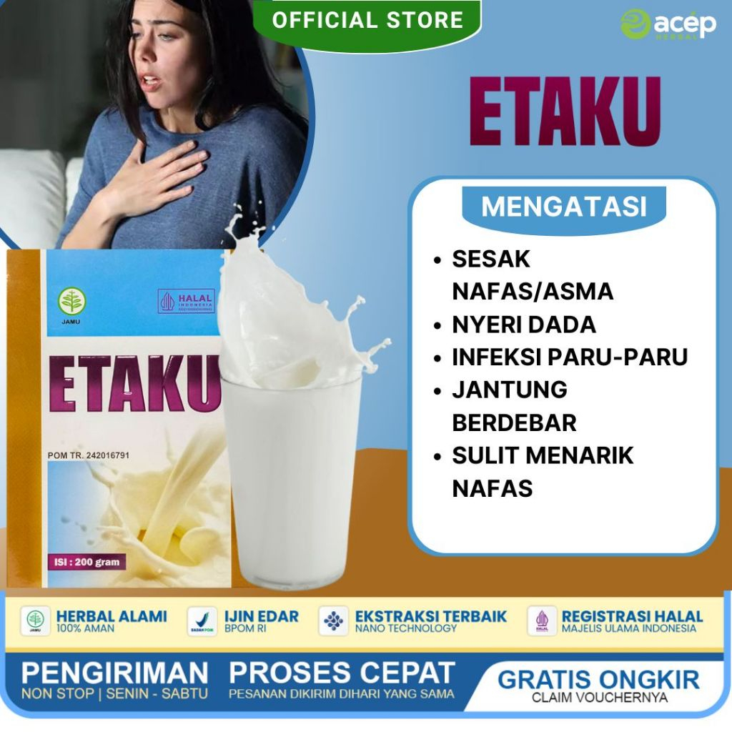

Susu Kambing Etawa Bubuk Obat Masalah Pernafasan Asma Sesak Napas TBC Bronkitis Influenza Herbal Walatra Etaku Goat Milk