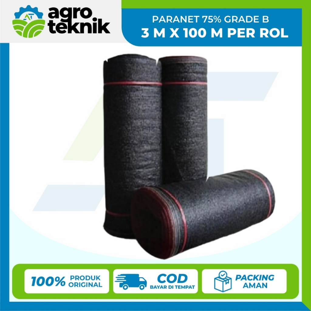 Agroteknik - Paranet 75% Lebar 3 Meter x 100 Meter Jaring Tanaman 1 Roll