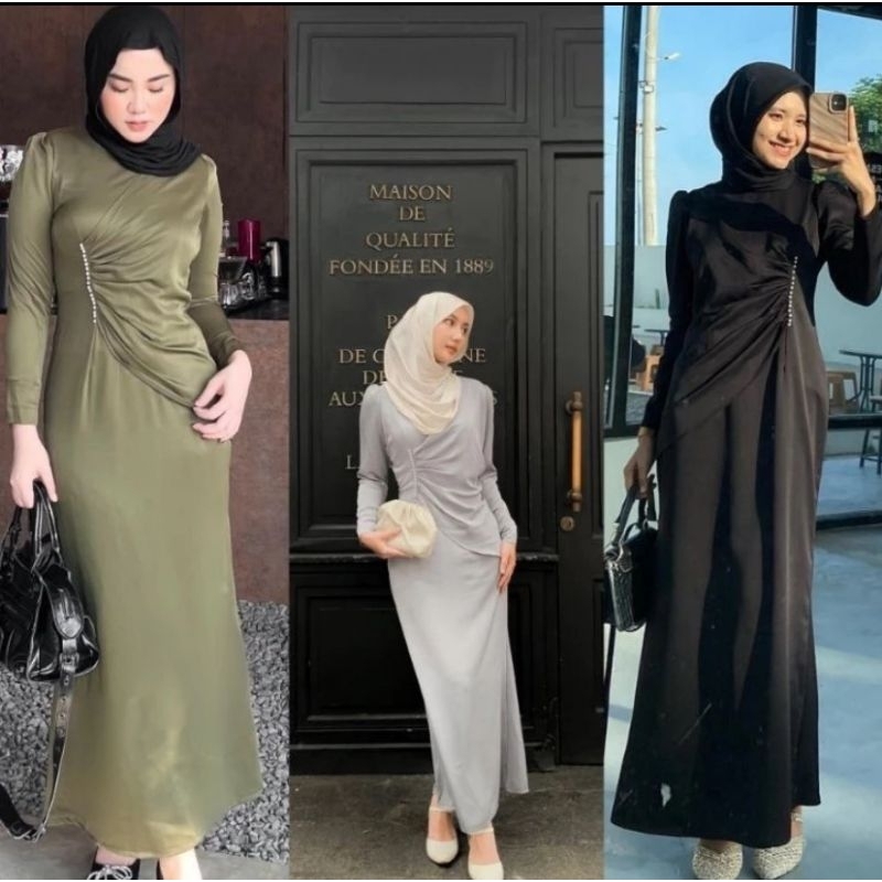 [ Best Seller ] Diva Dress Viral Gamis Pesta Seragam Bridesmaid Satin | Dress Bridesmaid Maxmara Lux