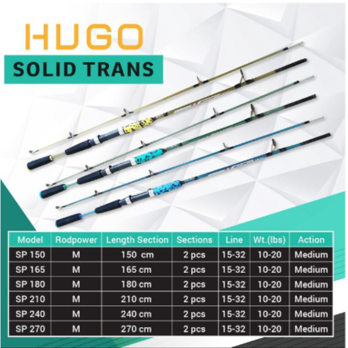 Joran Pancing Hugo Solid Trans Sambung 2 Fiber Solid JAPAN STYLE