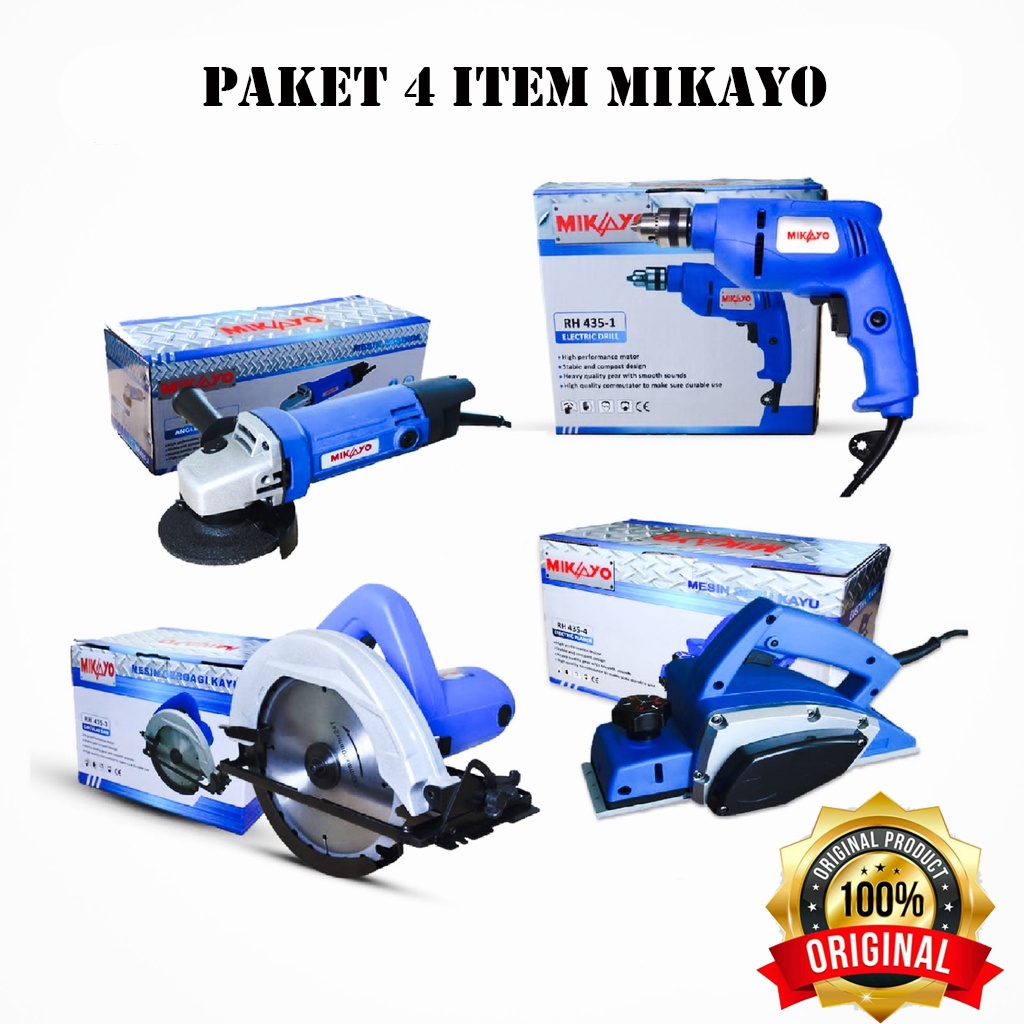 PAKET TUKANG KAYU PROMO PAKET TUKANG KAYU Mesin Serut KAIROS +Gerinda 4 inch KAIROS + Mesin Bor 10mm