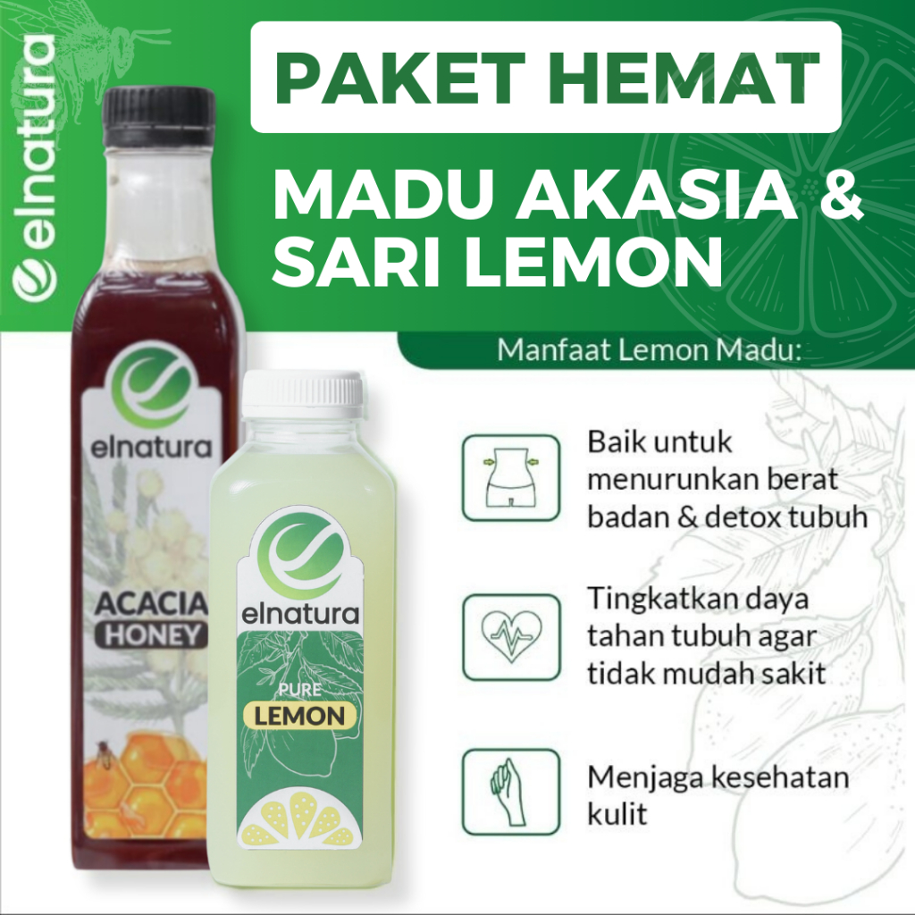 

Elnatura - Madu Murni Akasia 480gr & Sari Lemon / Lemon Peras 250ml | PAKET HEMAT