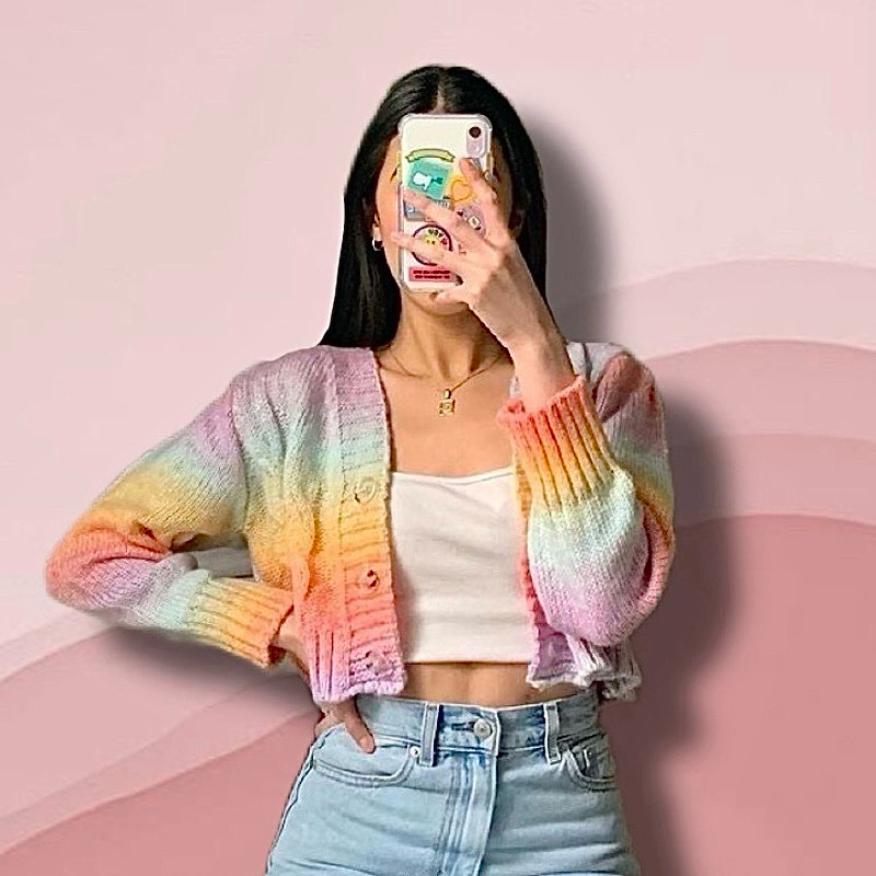 Ᏼᥲᖯเꫀ’ ᥉ Jisoo Blackpink Rainbow Cardigan