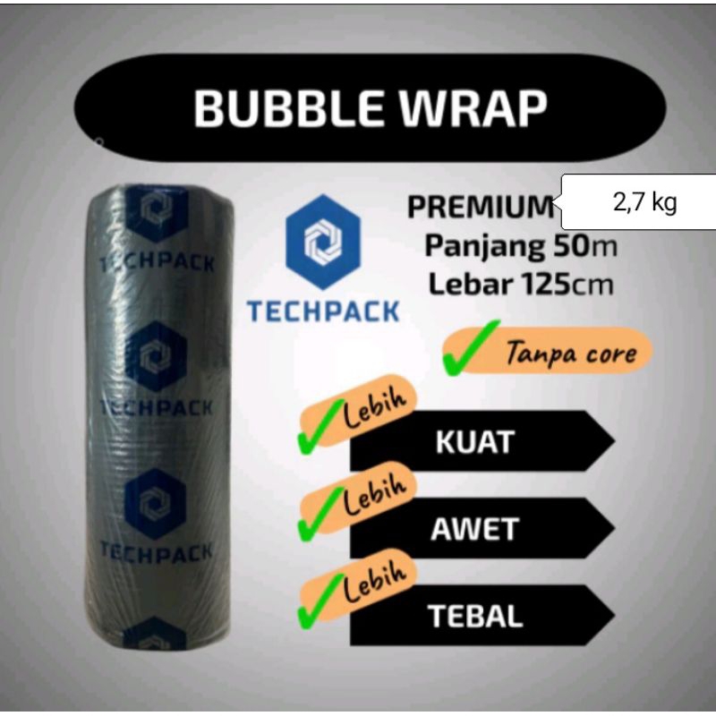 

Plastik Bubble Wrap Roll Hitam Uk. 125cmX50m | Premium Tebal TECHPACK