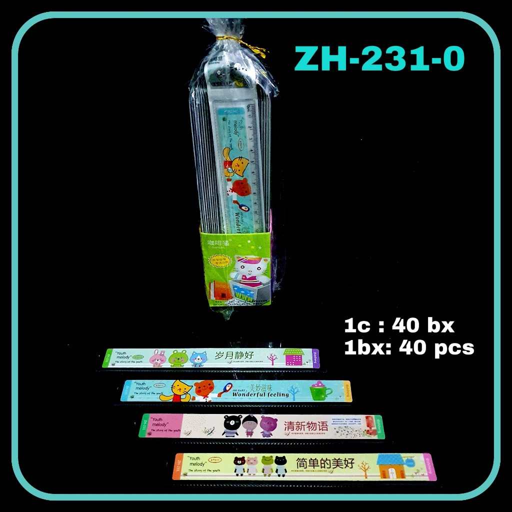 

GG Penggaris Fancy 20cm TR Sticker(minimal 12) / Penggaris Plastik/Ruler/Garisan