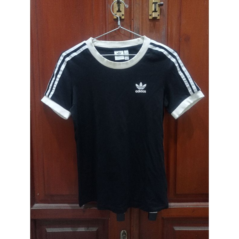 Kaos Baju Adidas Ringer Stripes Tee Original Black White - tracktop hoodie casual stone island stuss
