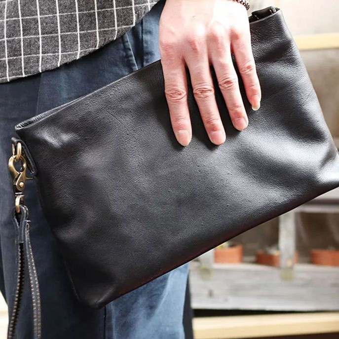 Handbag pria simple kulit asli produk garut