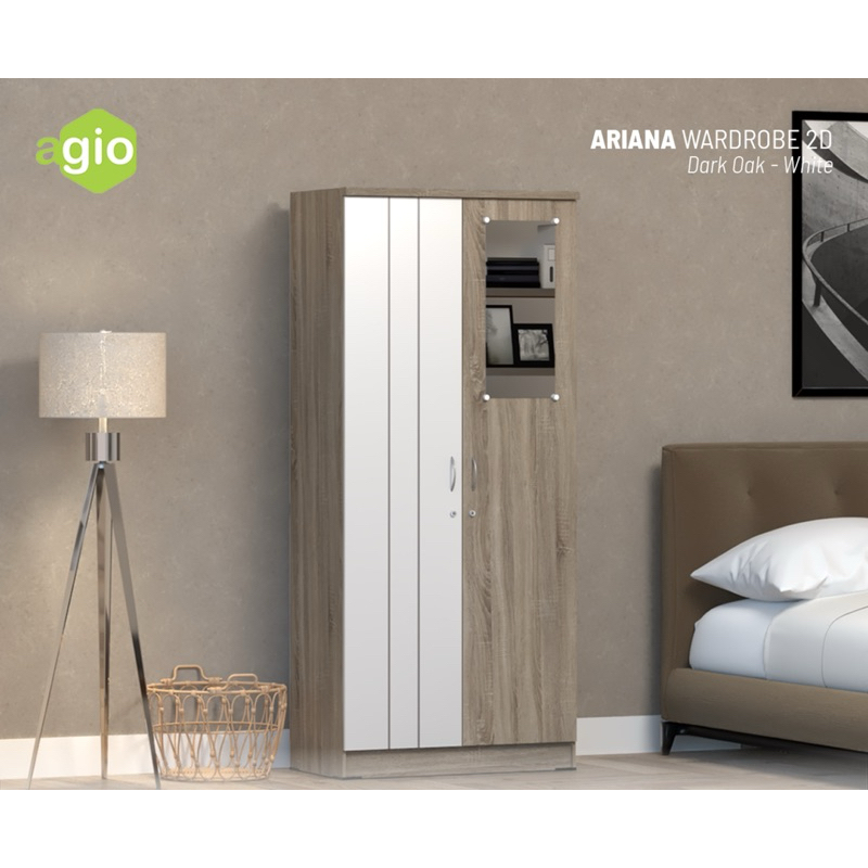 KHUSUS DENPASAR-BALI.Lemari Pakaian 2 Pintu Ariana 2P KM & KD