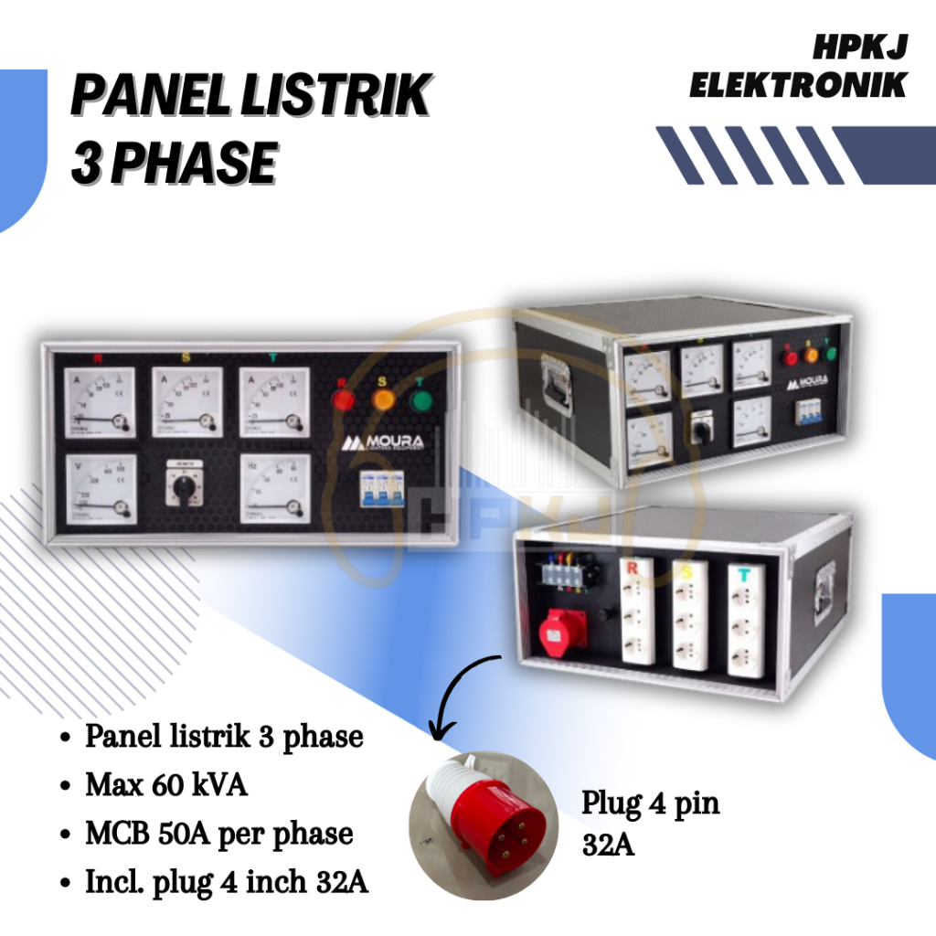 Panel Genset 3 phase Moura Panel Listrik 3 Phase Lengkap Moura
