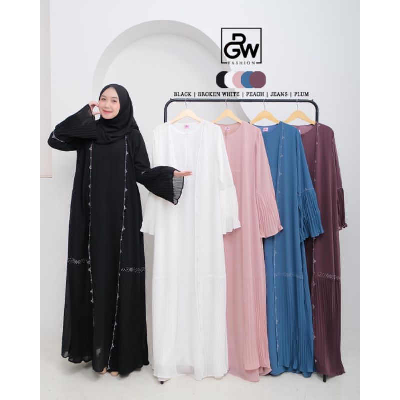 Malika Set Hijab ORI by RGW/ Abaya Set Hijab Pashmina Ceruty Babydoll Ori RGW/ Gamis Set Syari by RGW/ Gamis RGW Original