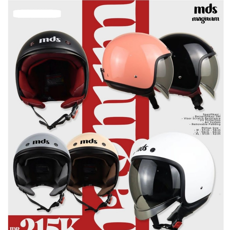 Helm Bogo Retro Classic MDS Magnum Original Helm Pria Wanita Hijab Kekinian