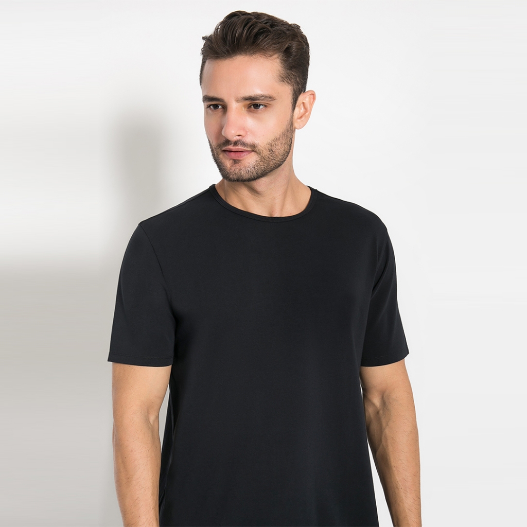 Johnwin - Kaos The One Roundneck - Kaos Pria – Kaos Hitam – Longline – Kaos Spandex - FTS.622.M004.3