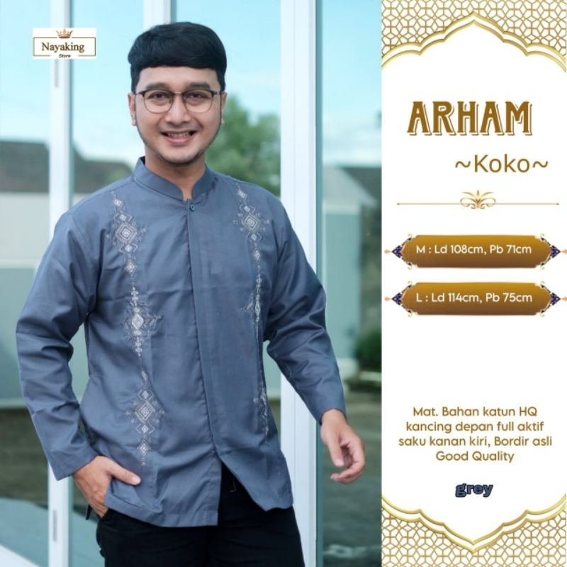 Arham Koko Pria Lengan Panjang Katun
