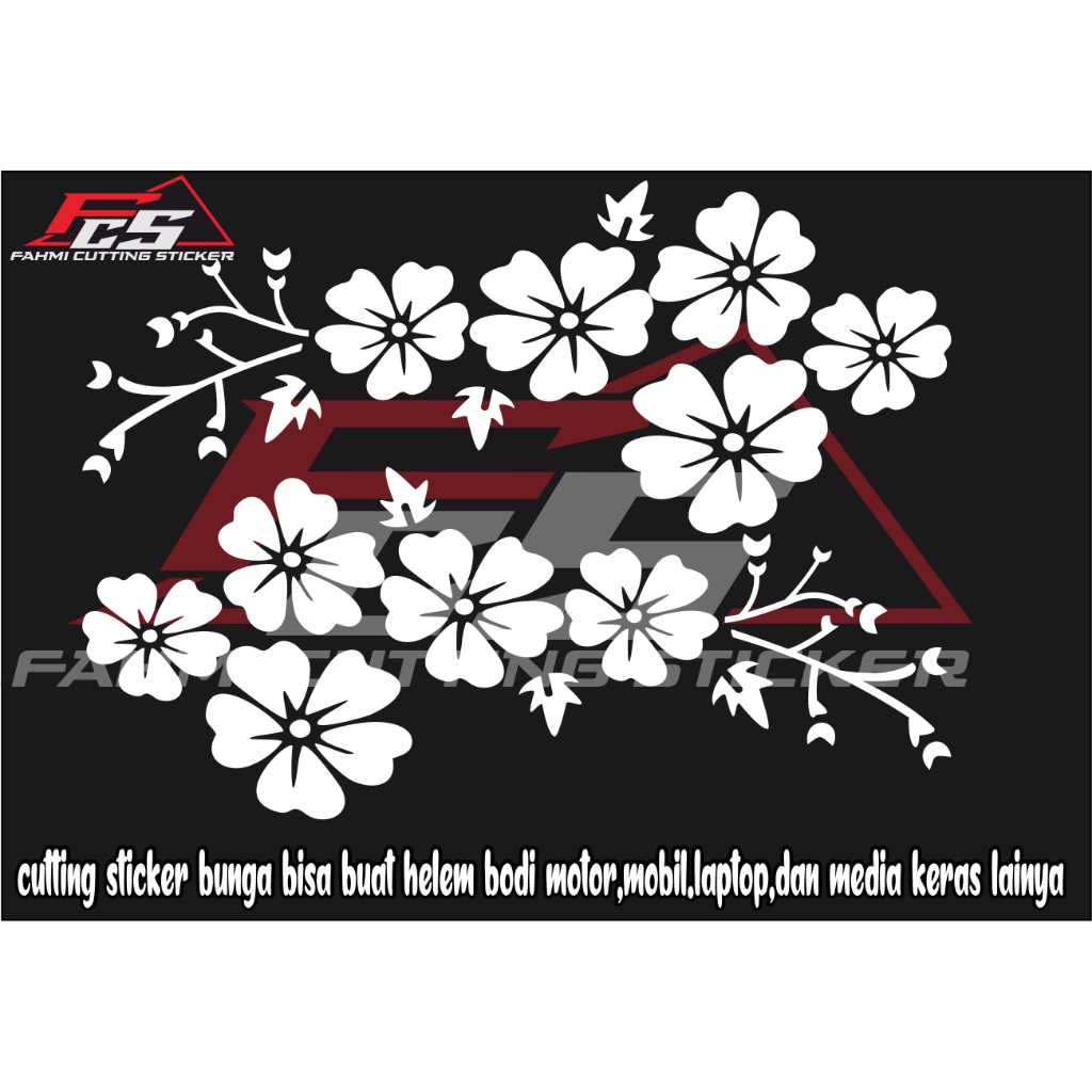 sticker cutting bunga bisa buat helmet,motor.mobil,laptop