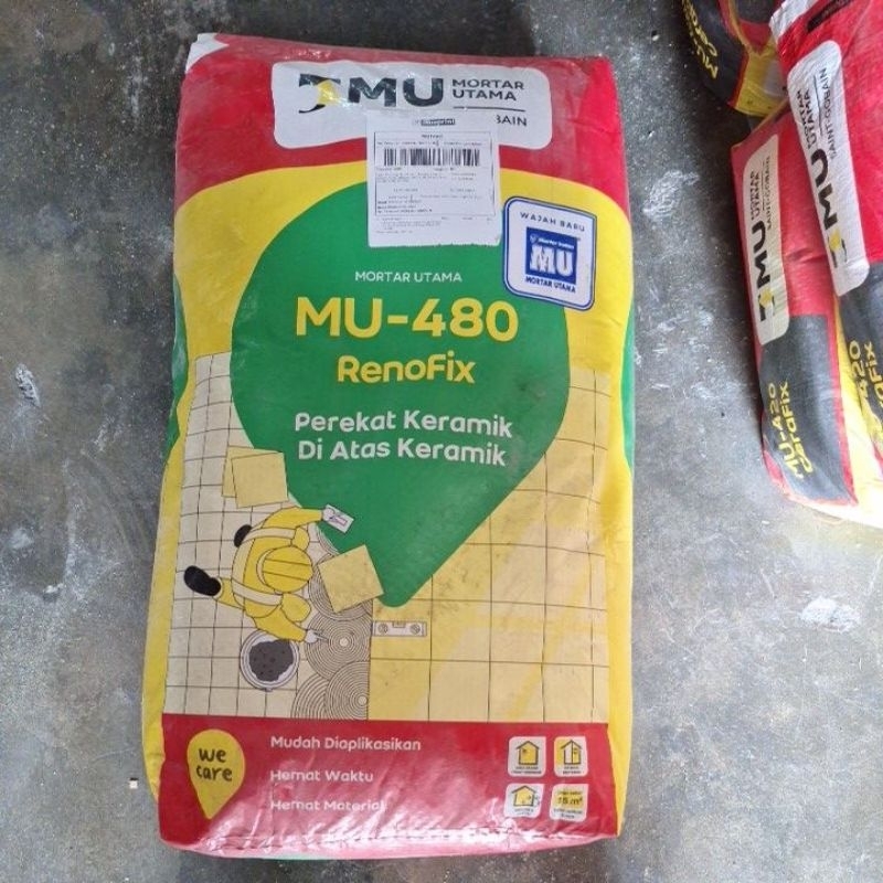 Mortar MU-480/Semen Instant Perekat Kramik Diatas Kramik @ 25 kg Khusus Medan Grab/Gojek