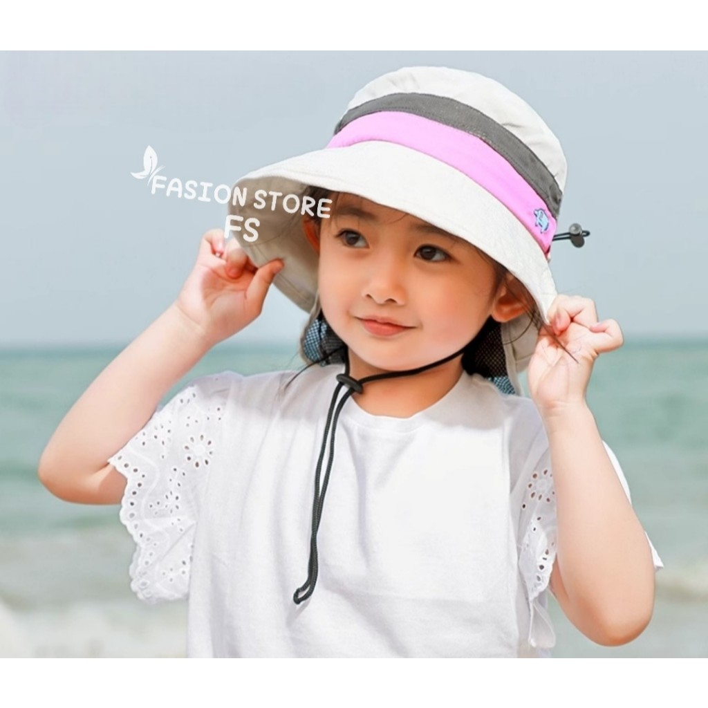 topi pria store - Topi ember anak pelindung matahari lucu topi bucket anak kombinasi empat warna