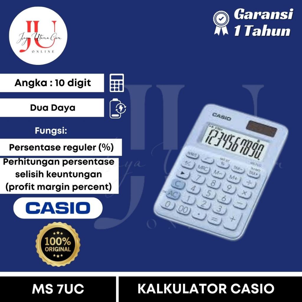 

Calculator Casio MS 7UC Light Blue & Blue / MS-7UC