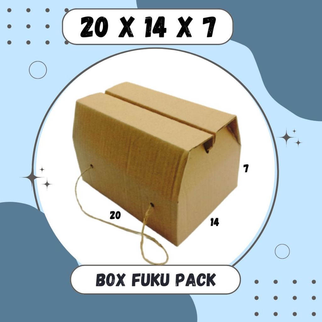 

Kardus Fuku Pack 20x14x7 DC Box Dus Packing Kotak Kemasan Karton Souvenir Hampers Buah
