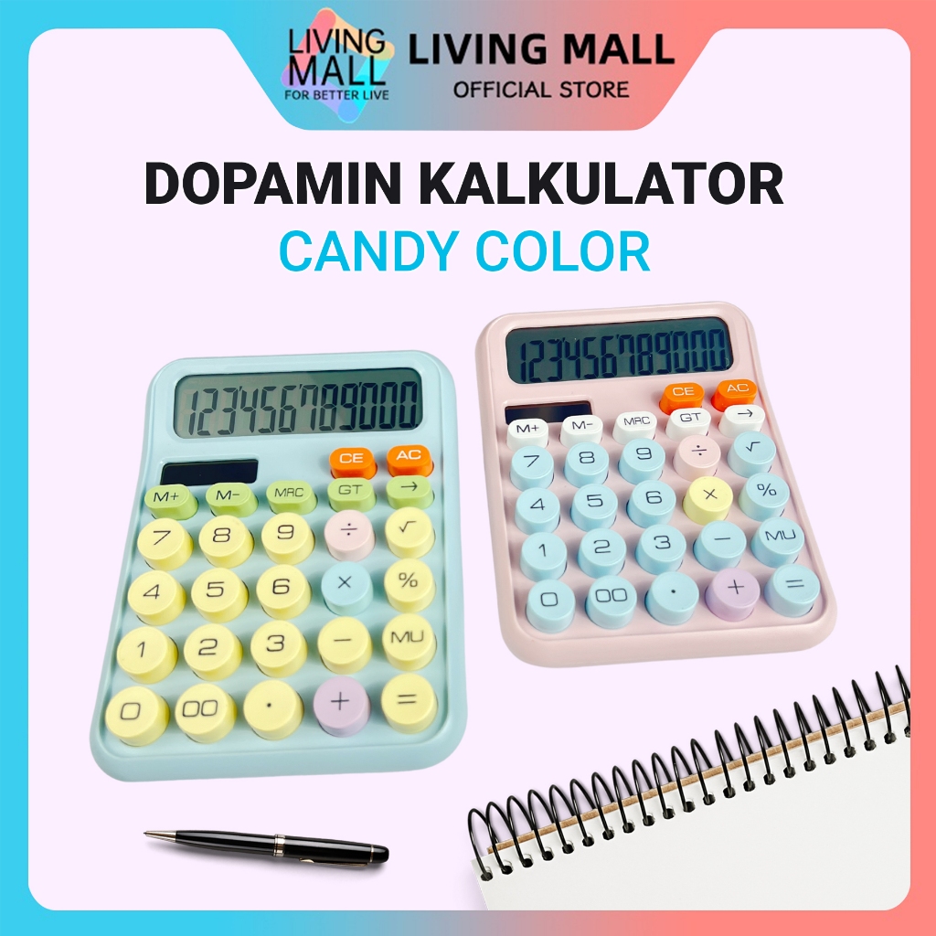 

Kalkulator Warna Permen Keyboard / Kalkulator Tenaga Surya 12 Digit - DX-818