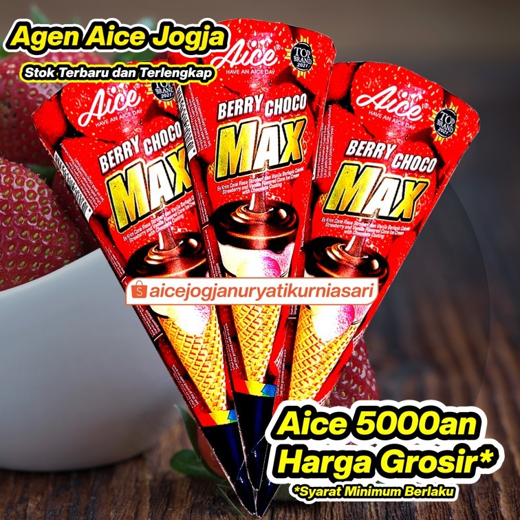 Es Krim Aice Cone Berry Choco Max 1 dus isi 24