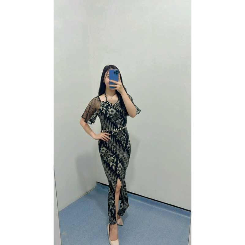 Dress Midi Elegan Bju Mididress Imlek Kasual Maxi Longdress Simple Cewe Wanita Natalan Perempuan Ger