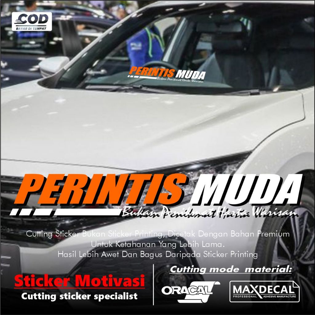 Stiker kaca mobil perintis muda