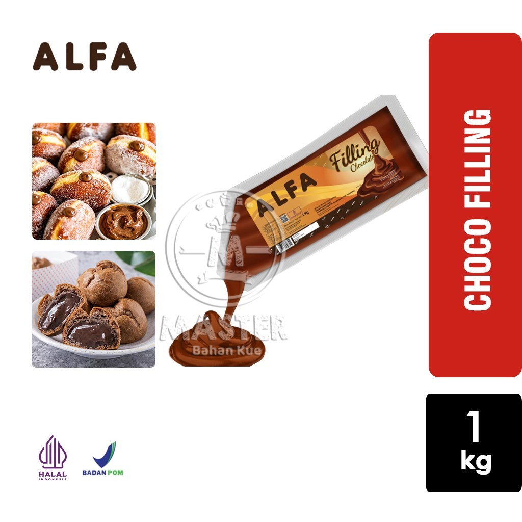 

Cokelat Filling Coklat ALFA Chocolate Isian Roti [Pouch 1kg]