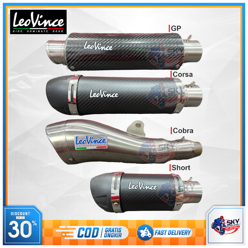 Slencer Knalpot Leovince Corsa Cobra GP Short Import Original 51mm