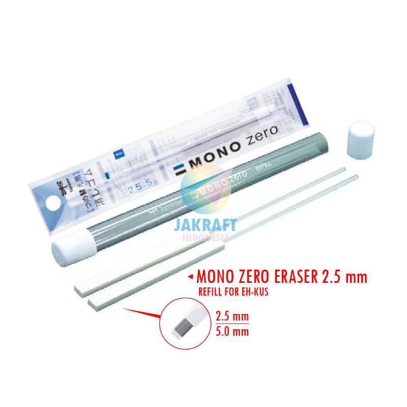 

(2 Pcs) Penghapus TOMBOW Mono Zero Eraser 2.5 x 5 mm ER-KUS Isi Refill For EH-KUS