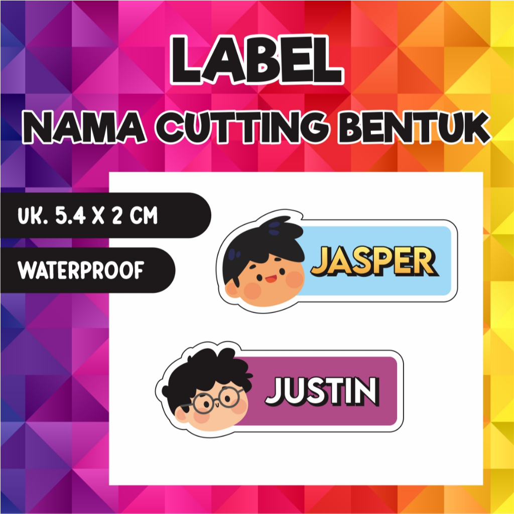 

LABEL NAMA CUTTING BENTUK/LABEL NAMA ANAK KARAKTER