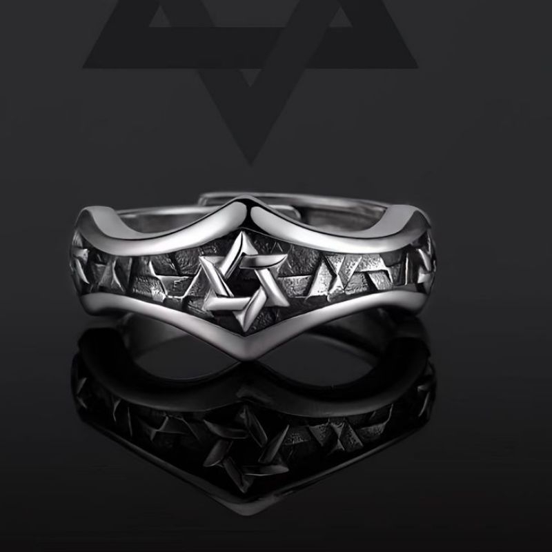 Cincin Elegan Motif Pentagram Star (Adjustable)