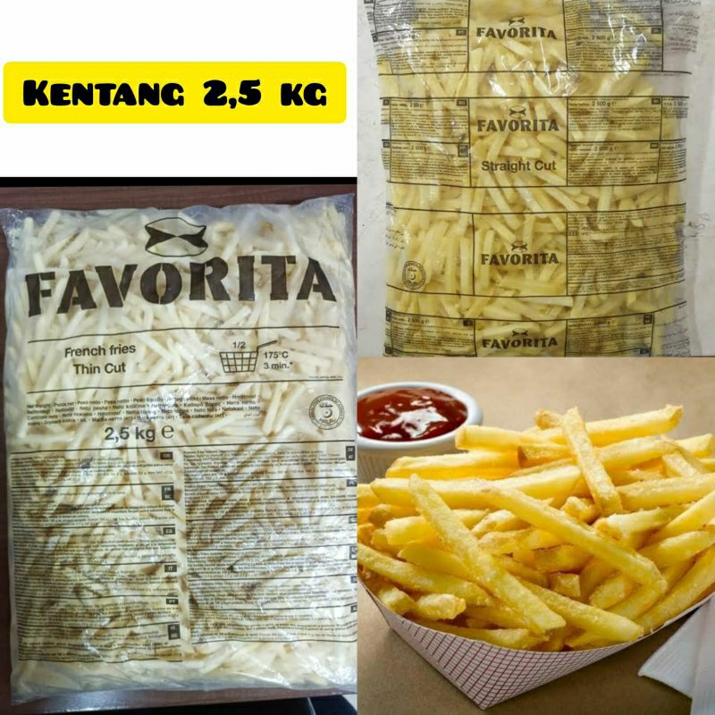 

Kentang 2,5 kg shoestring FAVORITA isi banyak Halal Frozen Food