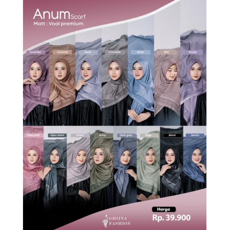 GHIINA ANUM SCARF HIJAB VOAL PREMIUM