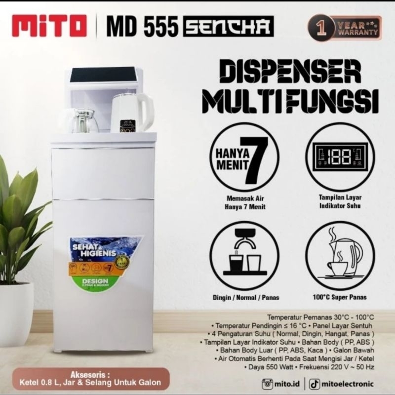 Mito dispenser multifungsi galon bawah MD 555