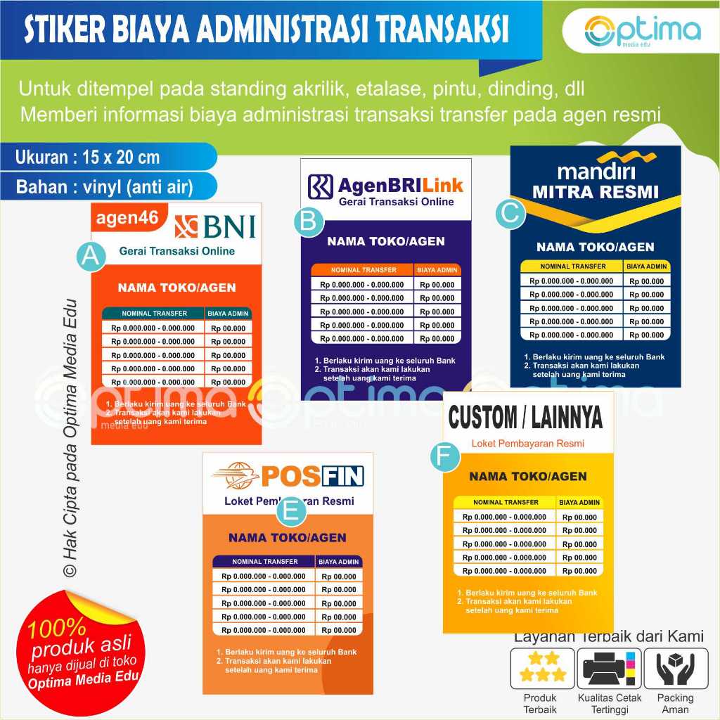 

JUAL STIKER TULISAN BIAYA TRANSAKSI USAHA ANDA