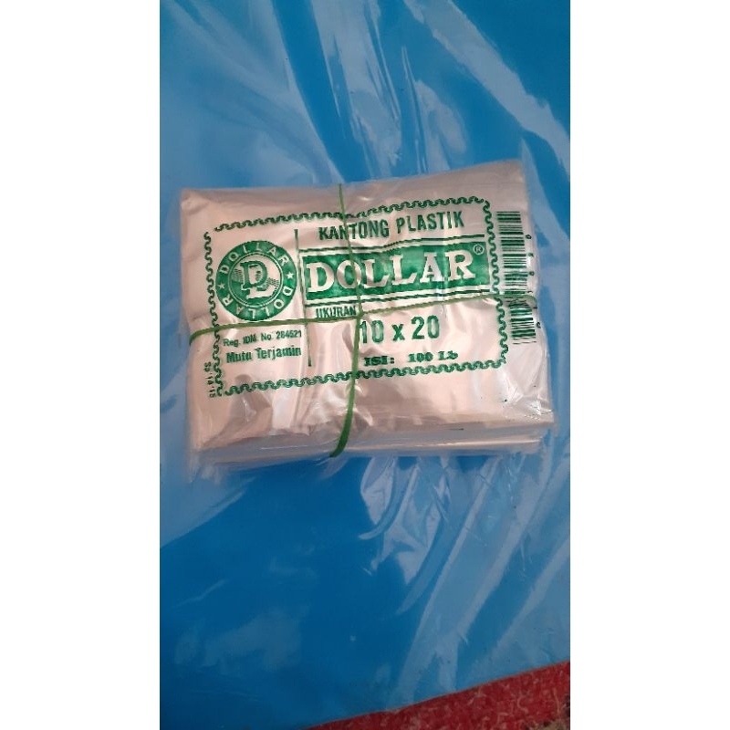 Kantong Plastik Bening Sedang Merk Dollar Ukuran 10x20 Ketebalan 0.1/ 100 LEMBAR Plastik 10x20