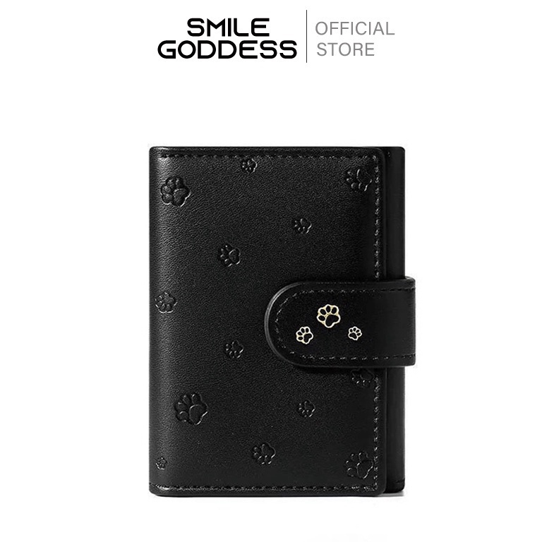 Terbaru Smile Goddess Dompet Wanita Baru Bergaya Pemegang Kartu Dompet Lipat Warna Solid D241