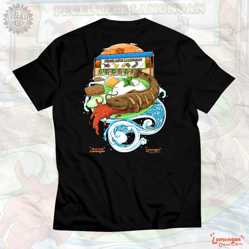 KAOS PENDEK PECEL LELE LAMONGAN KEREN