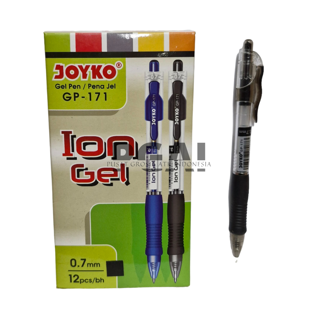 

BOLPOIN PULPEN GEL PEN JOYKO GP-171 0.7 MM 1 PACK ISI 12 PCS TINTA HITAM STATIONERY
