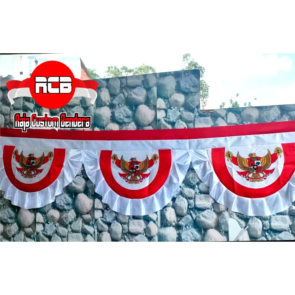 umbul umbul bendera merah putih /bendera gelombang /umbul umbul bekron
