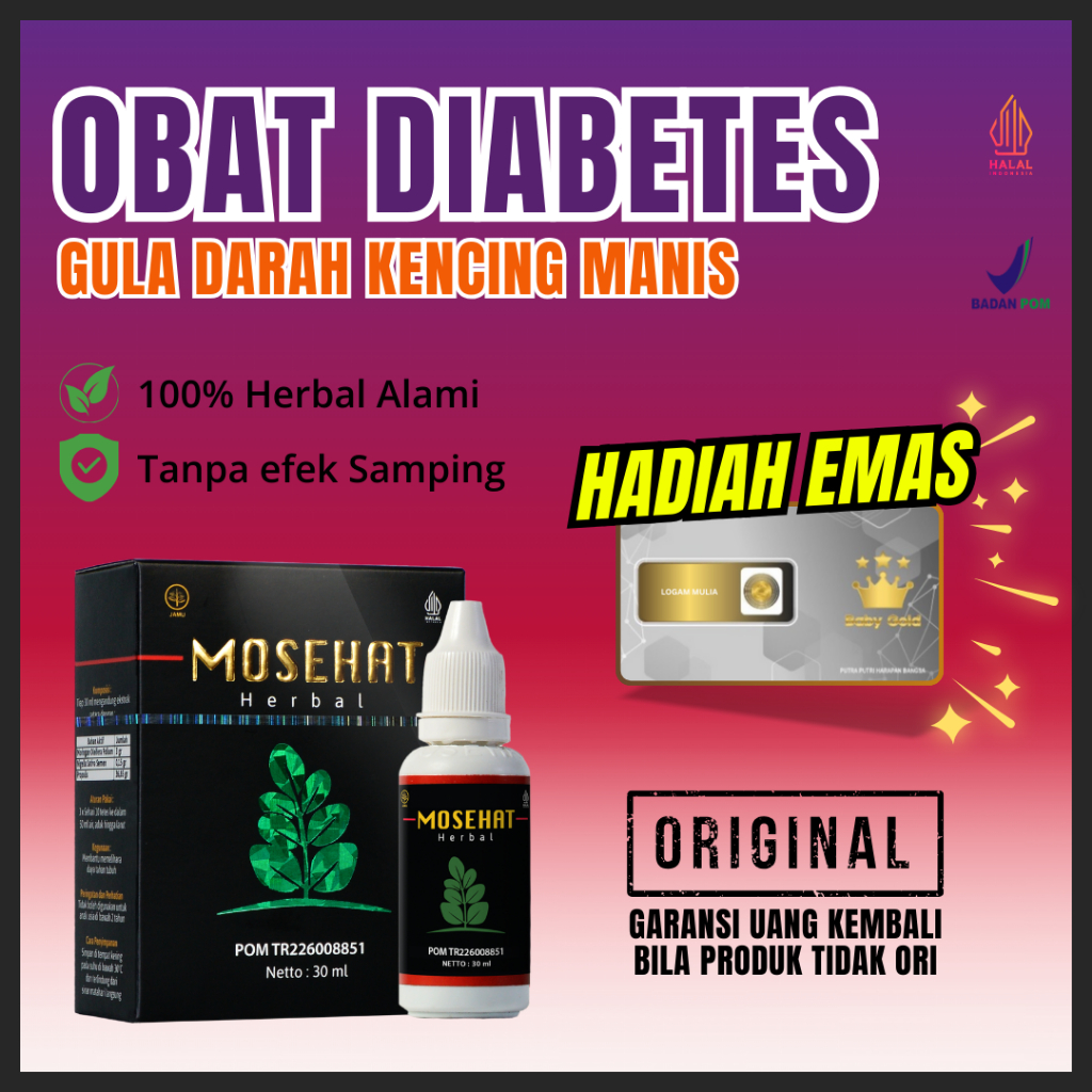 MOSEHAT Obat Diabetes Paling Ampuh 100% Original Herbal Alami