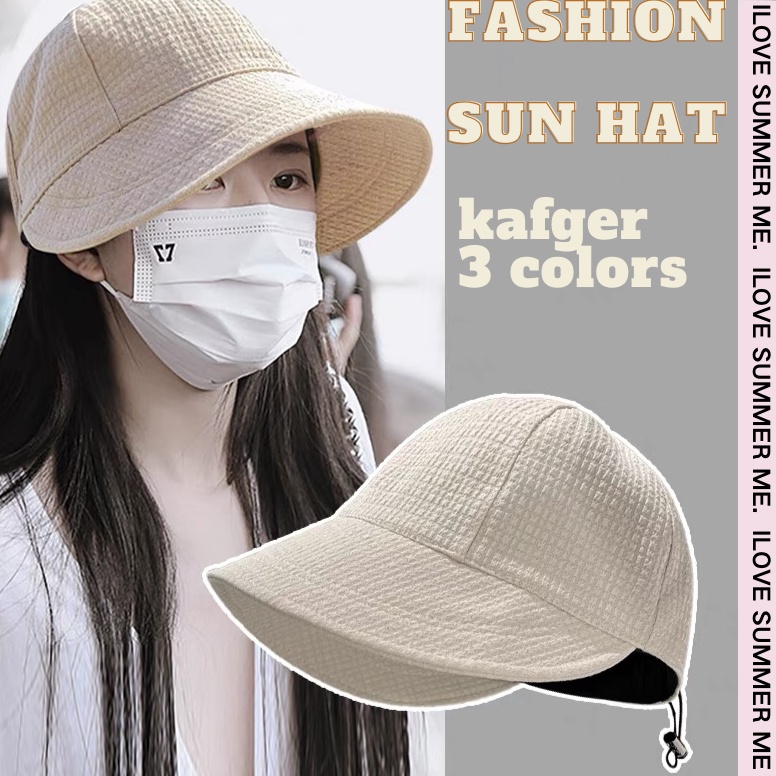 ART K72Y Topi Wanita Pelindung UV Matahari Topi Gaya Korea Topi Pantai Topi Fashion