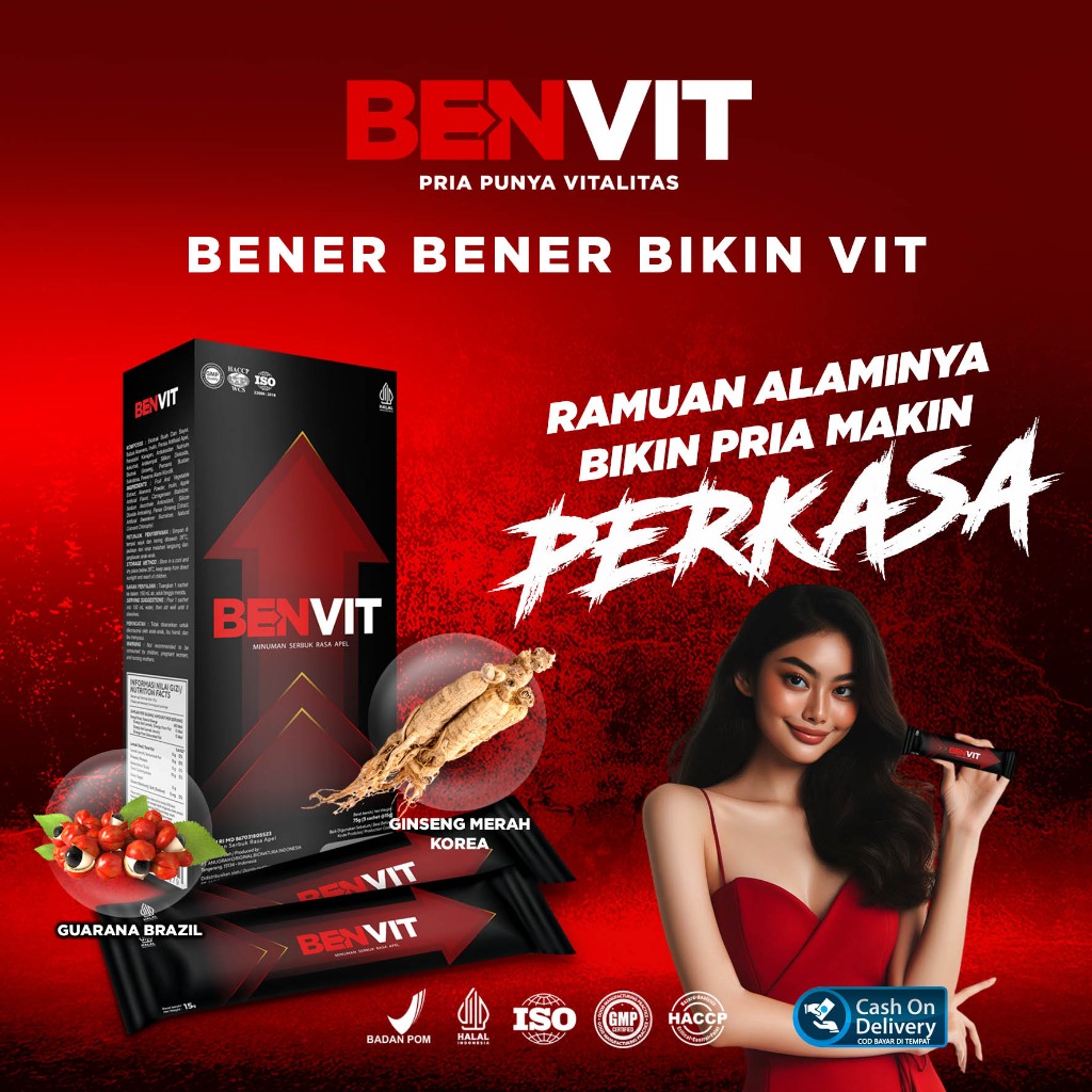 BENVIT MINUMAN PENAMBAH STAMINA DAN VITALITAS PRIA DEWASA KUAT DURASI TAHAN LAMA EREKSI KERAS AMPUH