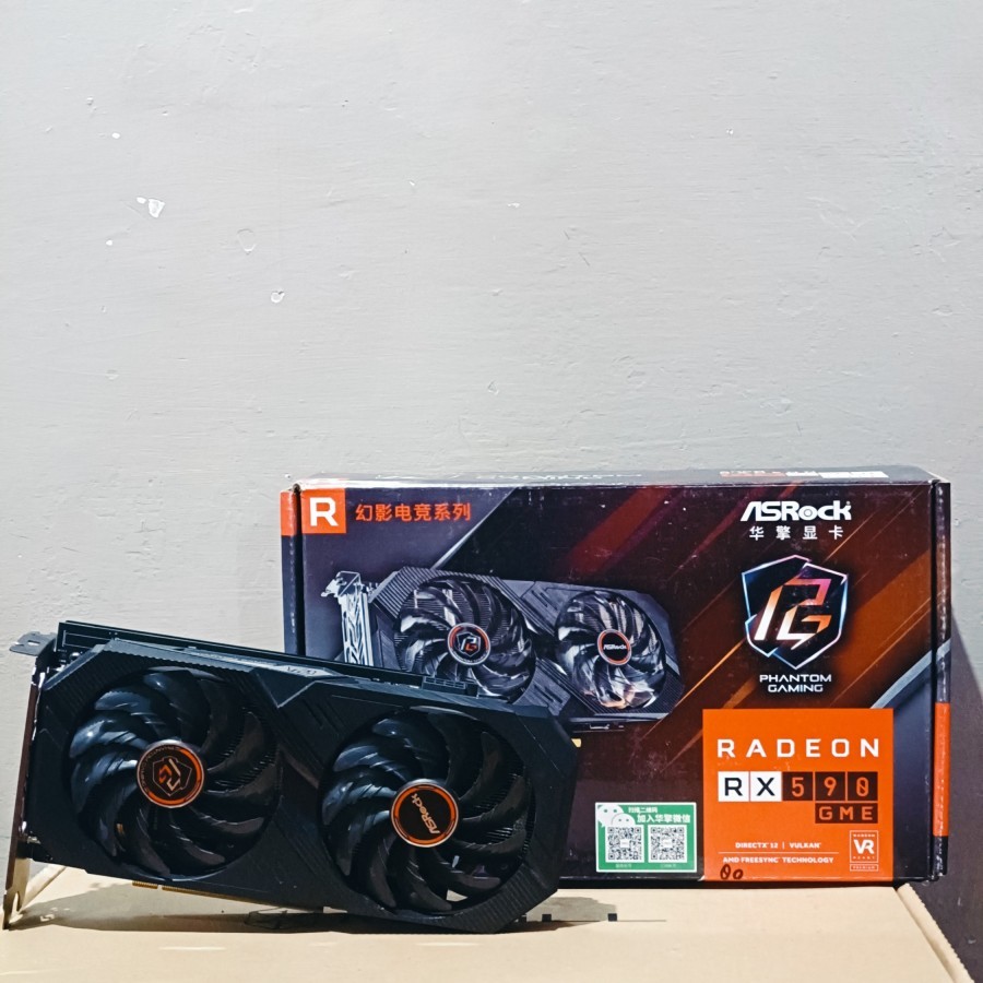 VGA RX 590 ASROCK GME 8GB GDDR5 UNIT NORMAL GARANSI FULLSETT