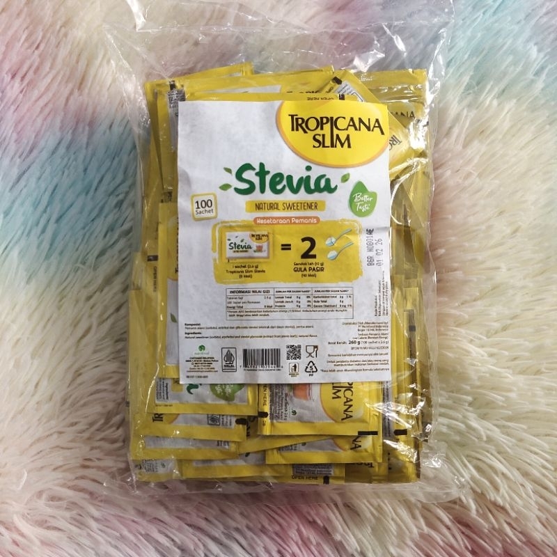 

TROPICANA SLIM STEVIA Natural Sweetener 100 sachet - 260 g