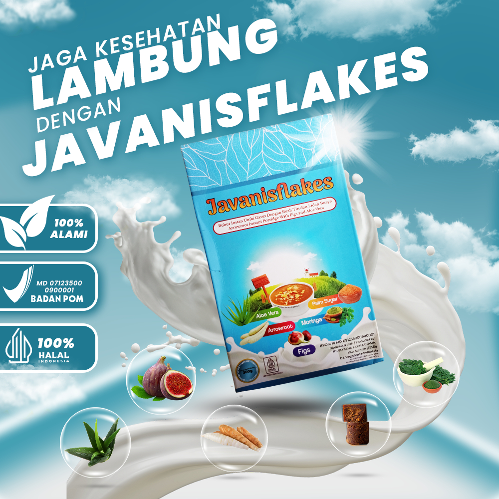 

Javanisflakes - Sereal Bubur Obat Herbal Tepung Pati Garut Asli Asam Sakit Lambung Maag Gerd BPOM