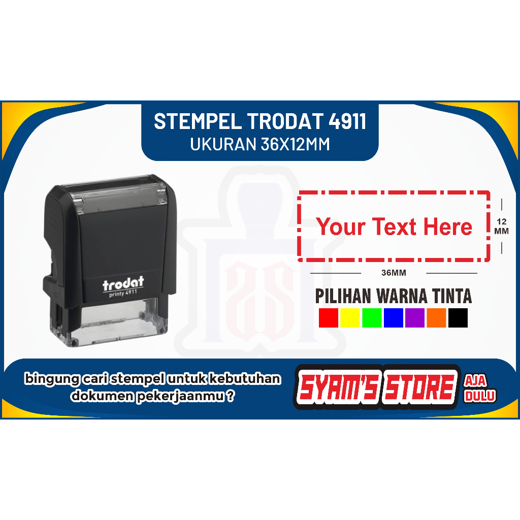 

Stempel custom TRODAT 4911, Stempel Nama Dokter, Stempel Lunas, Stempel Perusahaan, Stempel Toko