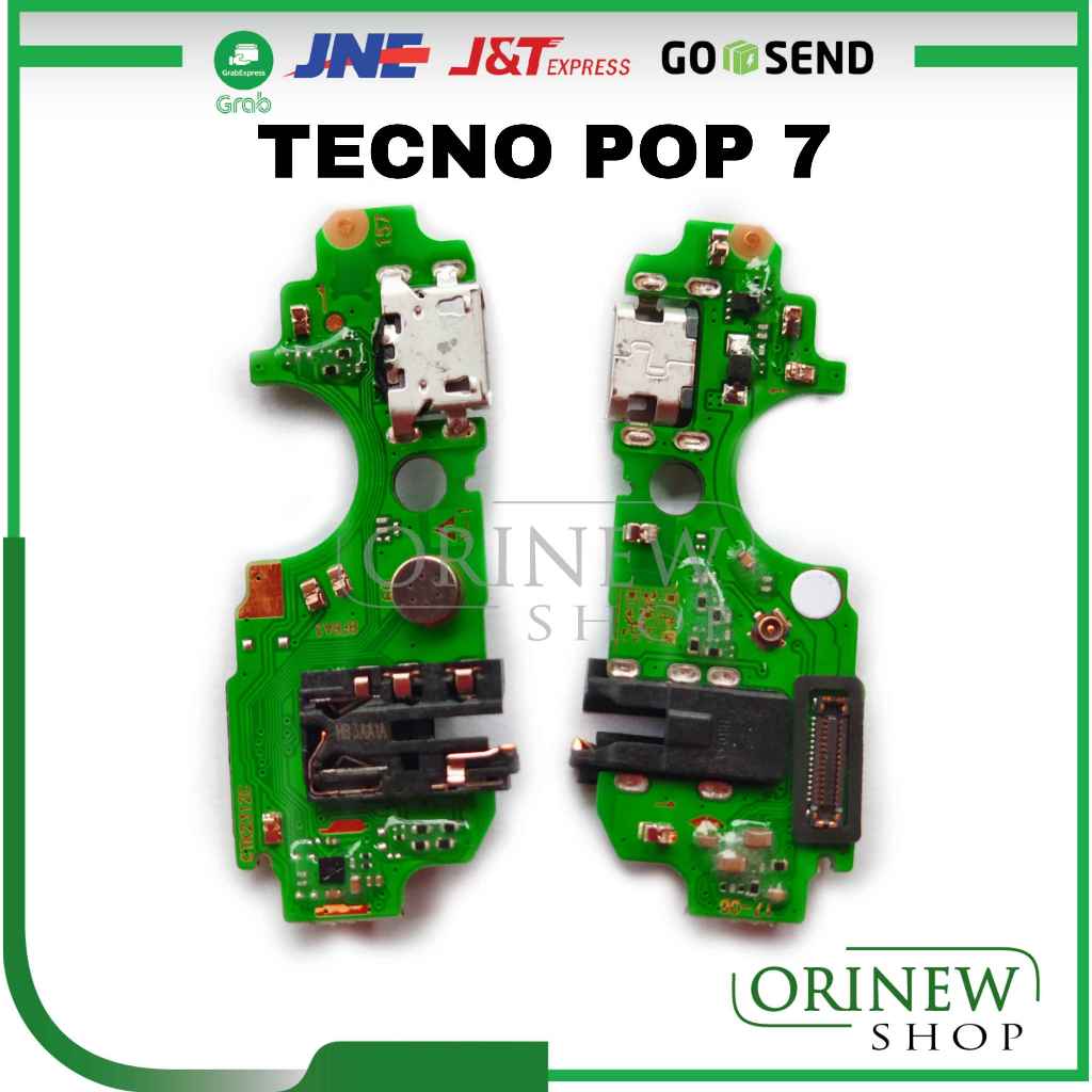 Pcb Board Usb Konektor Cas Tecno Pop 7 Connector Charger Papan Mic Original